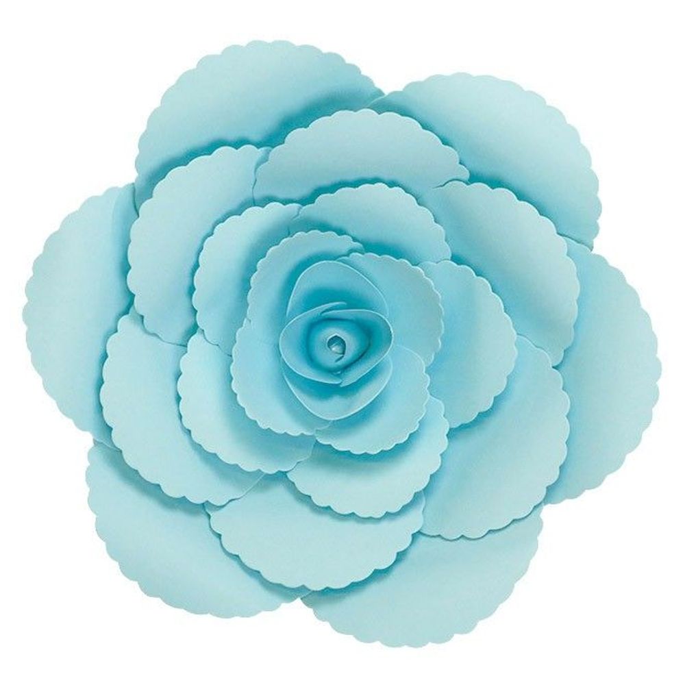 Fleur En Papier Rose Ancienne Turquoise 30 cm