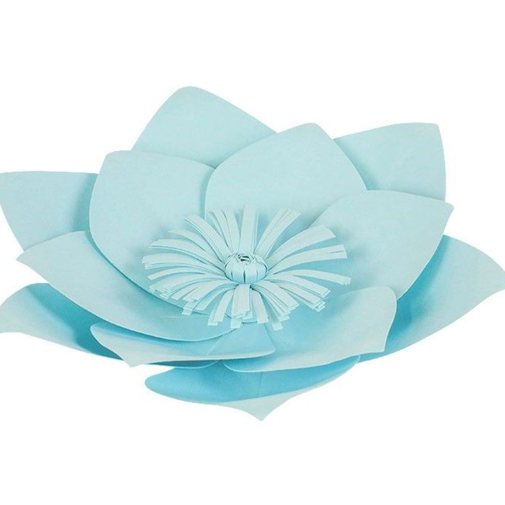 Fleur En Papier Clématite Turquoise 20 cm
