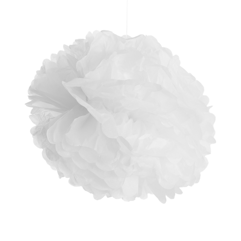 Pompons Blanc 40cm x2
