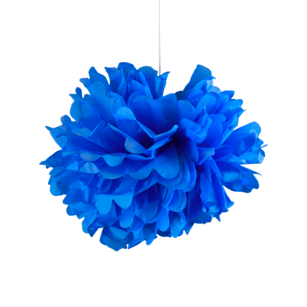 Pompons Bleu roi 30cm x2