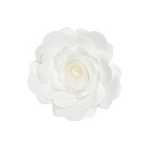 Fleur En Papier Rose Blanc 20 cm