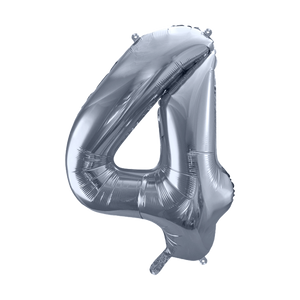 Ballon Chiffre 4 Argent 90 cm
