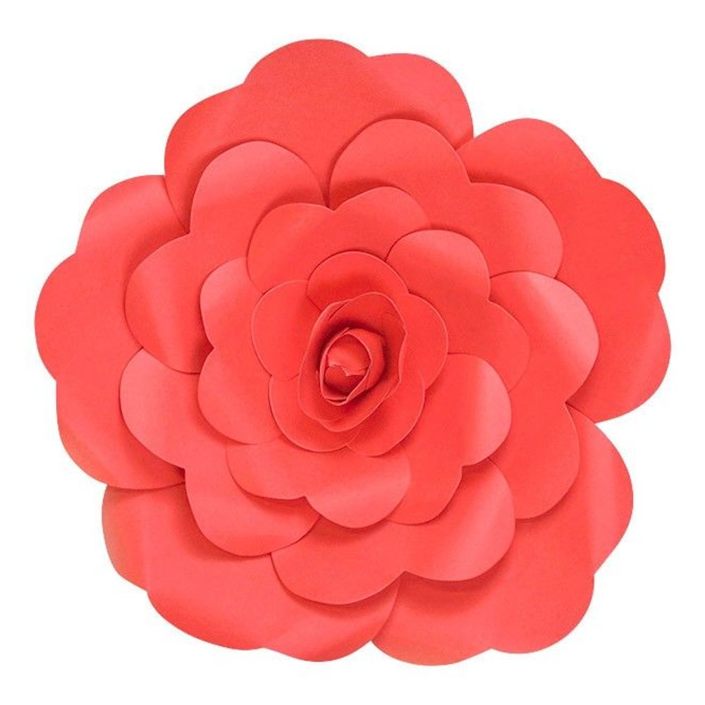 Fleur En Papier Rose Rouge 30 cm