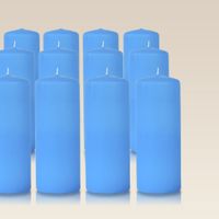 Pack de 12 bougies cylindres Bleu Turquoise 6x15cm