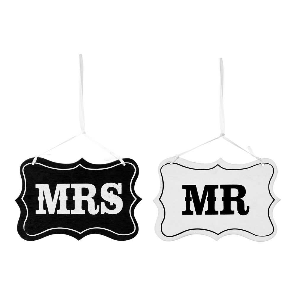 Panneaux Mr and Mrs Noir et Blanc 14,5cm