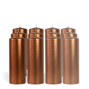 Pack de 4 bougies cylindres Bronze 7x21cm