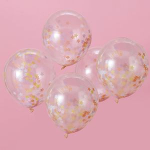 Ballons Confettis Étoiles Pastel x5