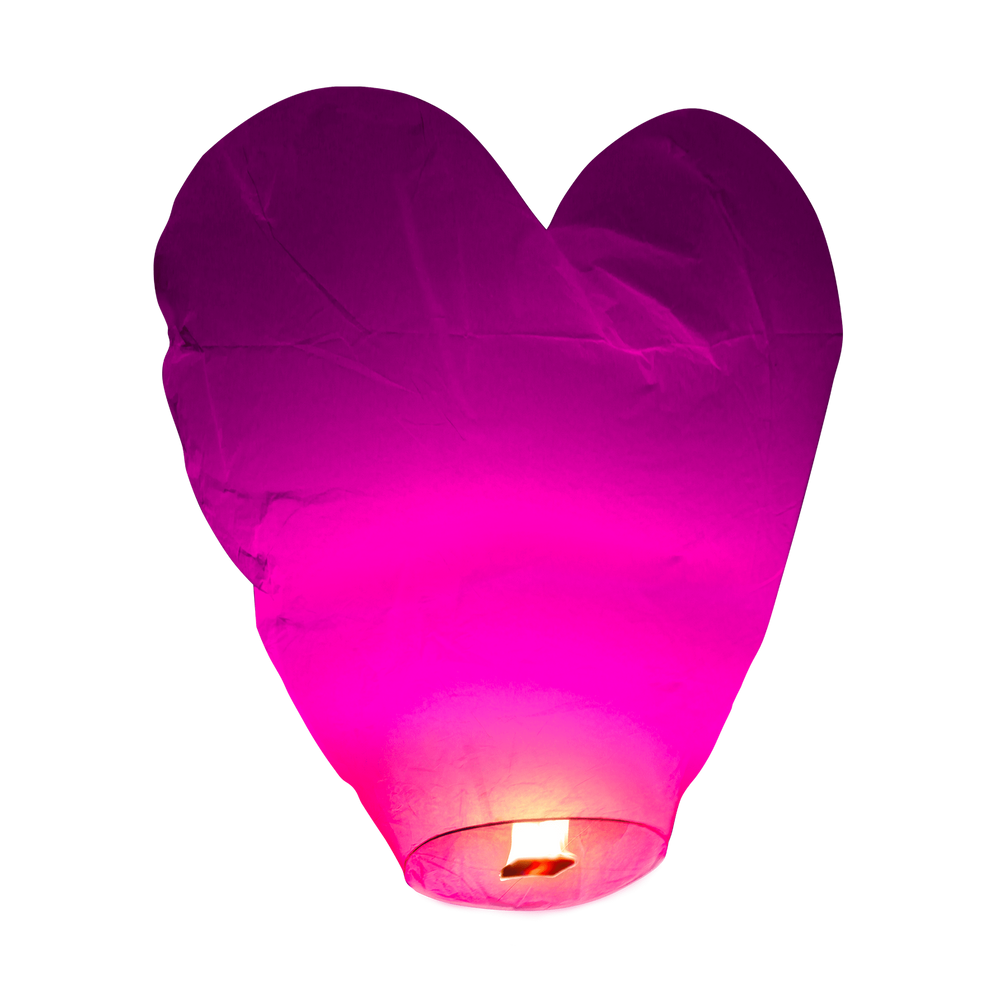 Lanterne Volante Coeur Rose