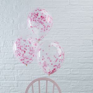 Ballon Confettis Rose x5