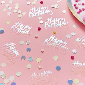 Confettis de table Carton Happy Birthday Iridescent