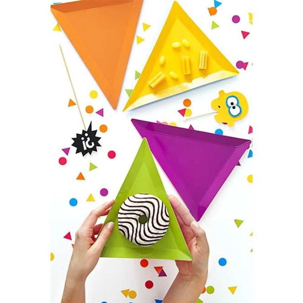Assiette Carton Géométrique Multicolore x6