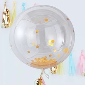 Ballons Géant Confetti Or x3