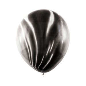 Ballon Marbré Latex Noir et Blanc x6