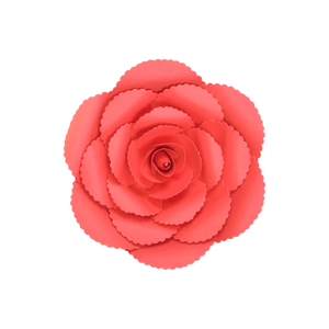 Fleur En Papier Rose Ancienne Rouge 20 cm