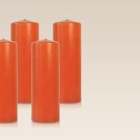 Pack de 4 bougies cylindres Citrouille 7x21cm