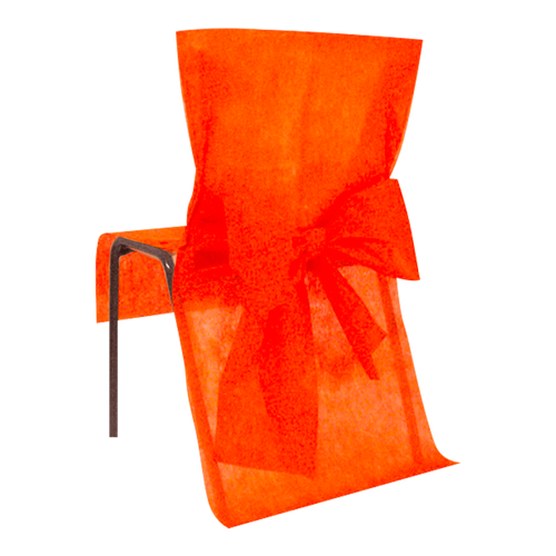 Housse de Chaise avec nœud Orange x10