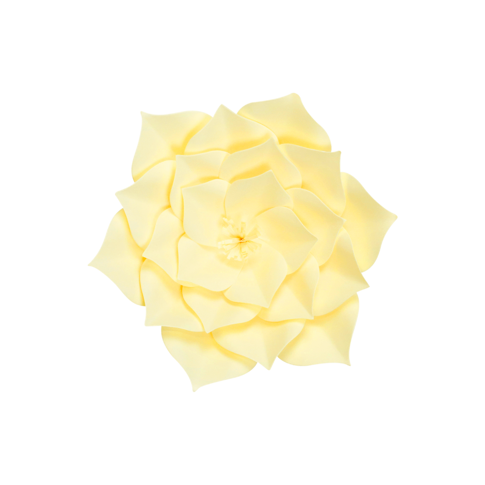 Fleur En Papier Gardénia Jaune Pâle 20 cm