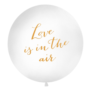 Ballon Geant Love Is In The Air Blanc et Or 1 m