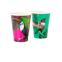Gobelet carton tropical toucan et colibri x12